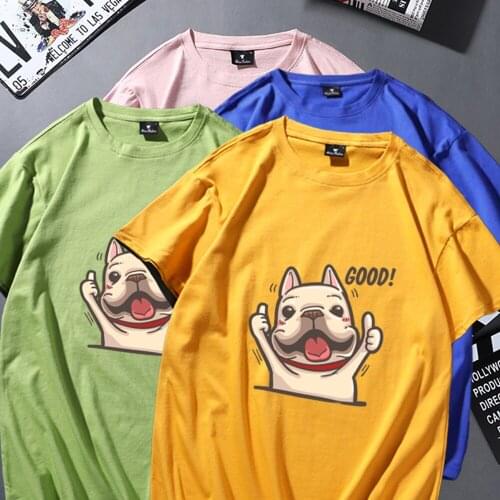 Pug Shar Pei Ulzzang Harajuku Fashion Cute T Shirt Cartoon Funny Women T-shirt Top Women Clothing 2020 Summer Slim Section Tee