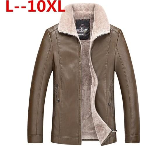 10XL 8XL Men Genuine Jacket Winter Faux Fur Sheepskin Coat For Mens Jacket Male Solid Turn-down Collar Natural Leather Jacket