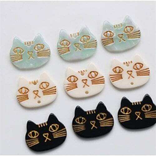 New style 50pcs/lot animals cartoon cats heads shape acrylic beads diy jewelry earring/garment accessory