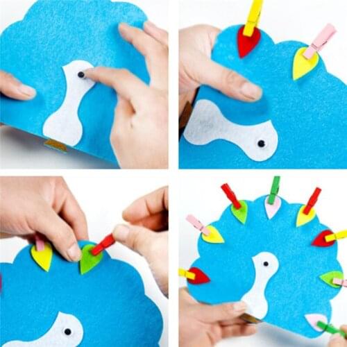 Teaching Manual Diy Weave Cloth + Wood Clip Early Education Toys Children Montessori Kindergarten Math Teaching Toy DZQ53
