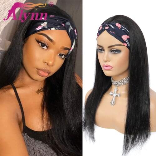 Straight Headband Wig Synthetic Wig Natural Hair Full Machine Long Wig For Black Women Heat Resistant Fiber Hair 2021New Fashion