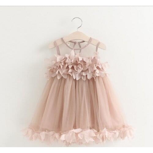 Baby Dress Summer girls petal vest dress Kids toddler Infant Clothes Baby Girls clothing 12m-5y