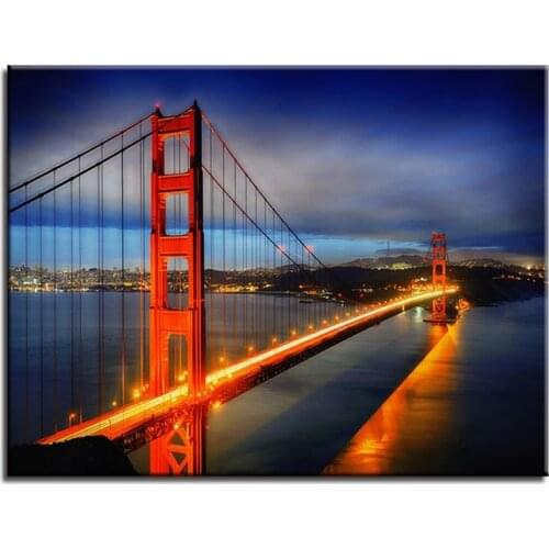 Full square round drill Diamond Embroidery Golden Gate Bridge Mosaic 5D Diy diamond painting Picture Of Rhinestone Decor P558