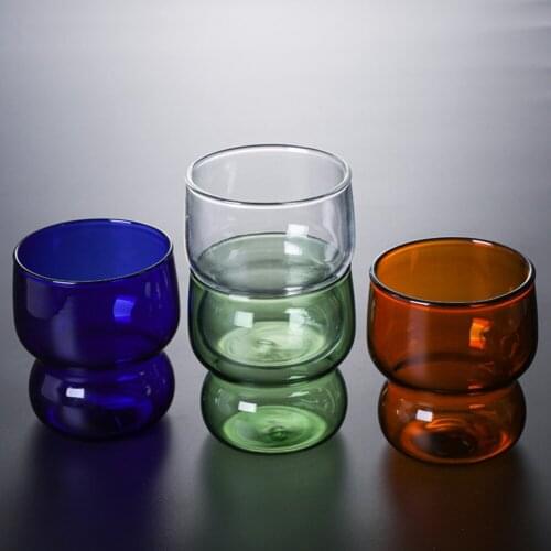 Glass Cup ns Color Glass Coffee Cup Milk Cup Tea Cup Color Glass Cup Home Heat-resistant Stackable Glass