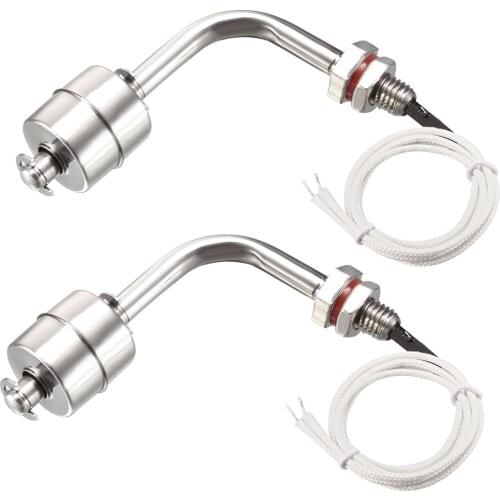 Uxcell 2pcs Stainless Steel L Shaped Float Switch M10 Fish Tank Liquid Water Level Sensor