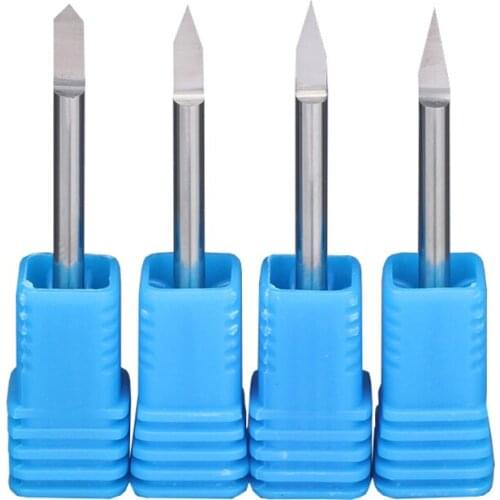 10pcs/Set 1/8 3.175mm 10-90 angle V Shape Flat Bottom Carbide Engraving Milling Cutters Spiral Bit CNC Router bits tools knife
