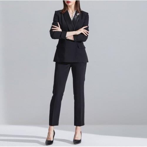 Black Shawl Lapel Women PantSuits Women Suits Plus Size Custom Made Ladies Pantsuit Blazer+Pants for Work Pantsuit Wedding Party