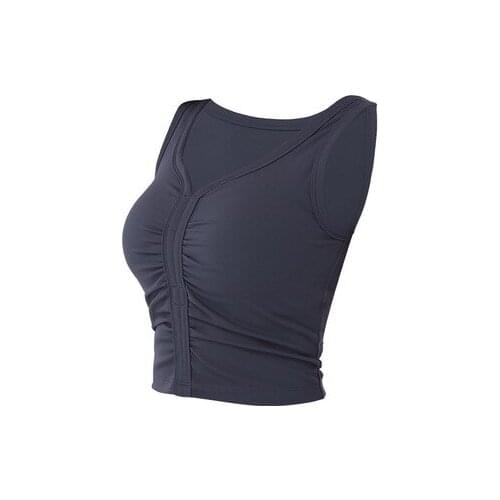 Womens Sports Top Slim Yoga Sports Vest Women Breathable with Chest Pad Sleeveless Yoga Clothes Tops Running Fitness Underwear