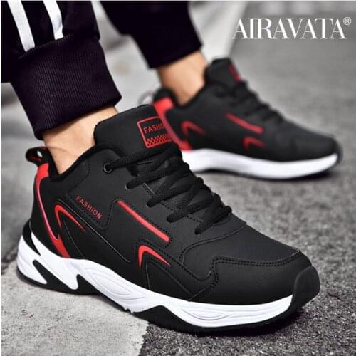 Winter Outdoor Sneakers Men Comfort Warm Running Shoes Velvet Leather Waterproof Sports Shoe Thick Bottom