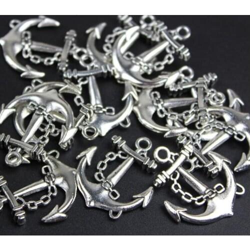 100pcs Antique Silver tone/Antique Bronze Anchor Connector Pendant Charm/Finding,for Bracelet,DIY Jewelry Accessory