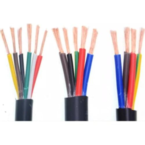 15 AWG 1.5MM2 RVV 2/3/4/5/6/7/8/10/12/14/16/18 Cores Pins Copper Wire Conductor Electric RVV Cable Black