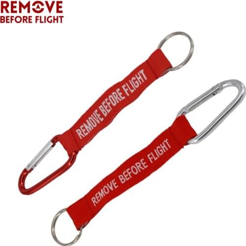 2PCS Remove Before Flight Key Chain Safety Tags Red Embroidery Keyring for Aviation Motorcycle Car Key Rings llaveros chaveiro