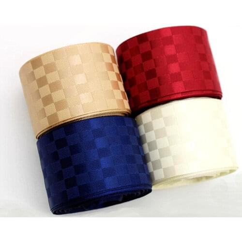Hyfsy 25 38mm Cubic lattice Satin Ribbon 10 Yards DIY Handmade Bow Material Sewing Fabric Gift Wrap Double-sided Plaid