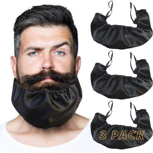 3Pcs Mens Beard Covers Portable Double layer Beard apron Waterproof Adjustable Facial Hair Apron Guard Beard Caps Bedtime Bib