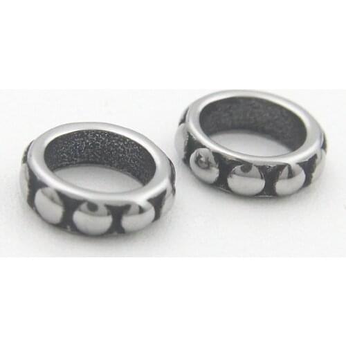 316L Stainless steel 6mm Big Hole Spacer Beads Charms DIY for String Leather Bracelet Jewelry Making Wholesale