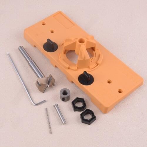 35MM Cup Style Concealed Hinge Jig Guide Set Boring Hole Template Bit Drill Woodworking