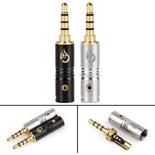 Areyourshop 3.5mm 4 Pole Stereo Earphone Pins Gold-Plated Audio Connector