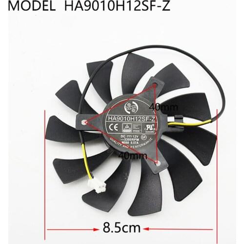 85mm GPU Cooling Fan HA9010H12F-Z for MSI RX560 GTX1050/1050ti AERO ITX Graphics Card Cooler Fan 2Pin Accessories