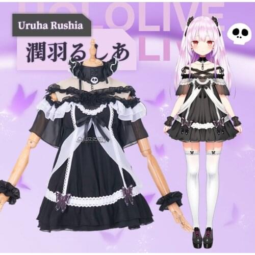 Anime! Vtuber Hololive Uruha Rushia VTB Dress Lovely Uniform Cosplay Costume Halloween Carnival Party Outfit For Women 2021 NEW