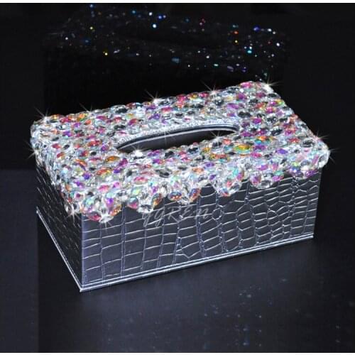 Shiny Rhinestone Car Tissue Case Paper Towel Box Napkin Cover Creative for All Cars