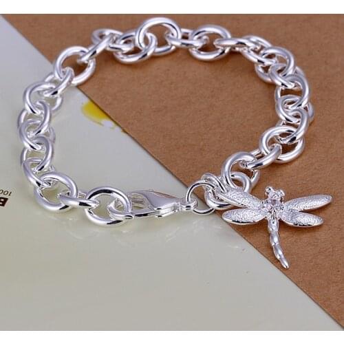 Pretty nice Charms gift lovely nice Silver color Jewelry Bracelet women lady girl free shipping ladies chain H282