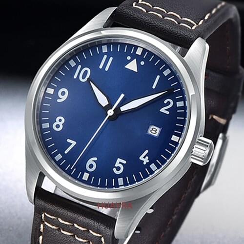 Mens Classic Black / Blue Dial Luminous Automatic Seagull or Mingzhu2813 Sports Mechanical Watch AAA High Quality 40mm