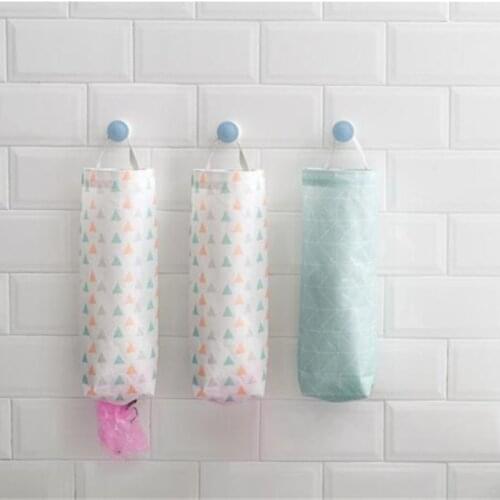 Grocery Bag Holder Wall Mount Storage Dispenser Plastic Kitchen Organizer Garbage Storage Bag Wardrobe Hanging Bag