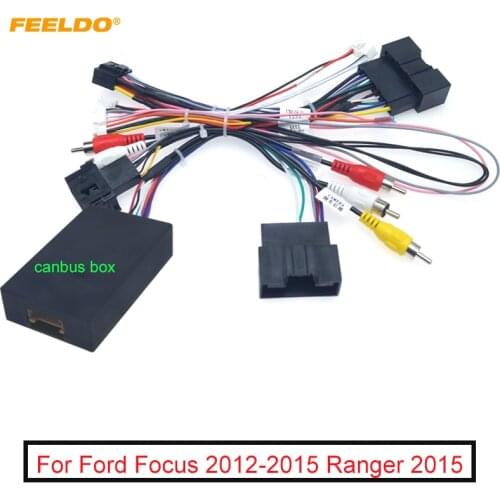 FEELDO Car Audio 16PIN Android Power Cable Adapter With Canbus Box For Ford Focus Ranger Audio Power Wiring Harness