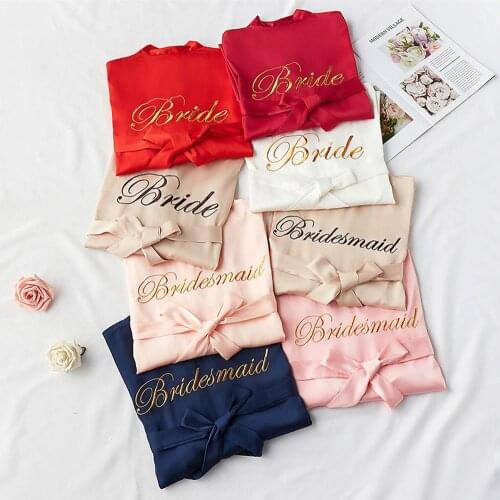 New Embroidery Bride Bridesmaid Wedding Robe Gown kimono mujer Sleep Nightshirt Sleepwear Sexy Women Bathrobe Nightgown Dress