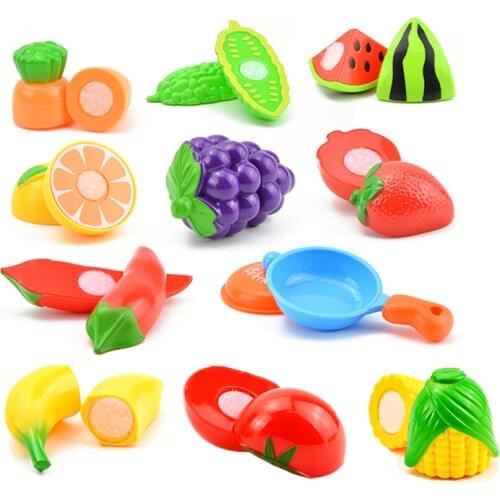 1PC DIY Pretend Play Toy Simulation Kitchen Plastic Food Vegetable Set Cooking Cutting Fruit Educational Toys Gifts For children