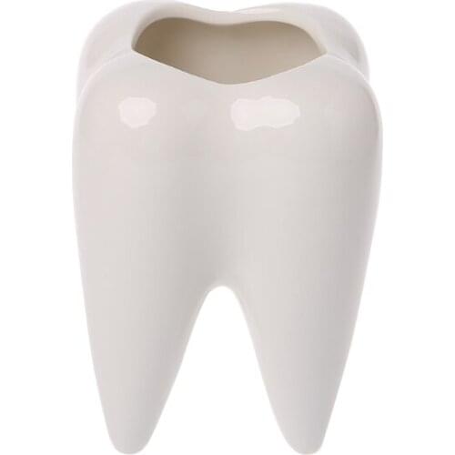 Tooth Shape Ceramic Flower Pot Green Succulent Planter Cactus Container Decor P15D