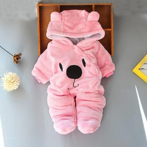 Romper Baby New Born Baby Girl Clothes Newborn Winter Hoodie Baby Boy Flannel Romper kids Climbing Outwear Infant Baby Jumpsuit