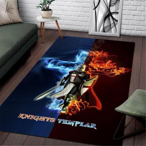 Knights Templar Area Rug 3D All Over Printed Non-slip Mat Dining Room Living Room Soft Bedroom Carpet 10