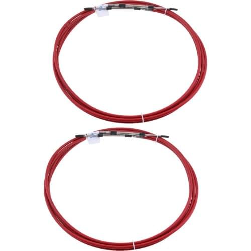 2pcs Red Control Cablel - M5-6g Thread - Boat Inboard Engine Control Lever 10 FT