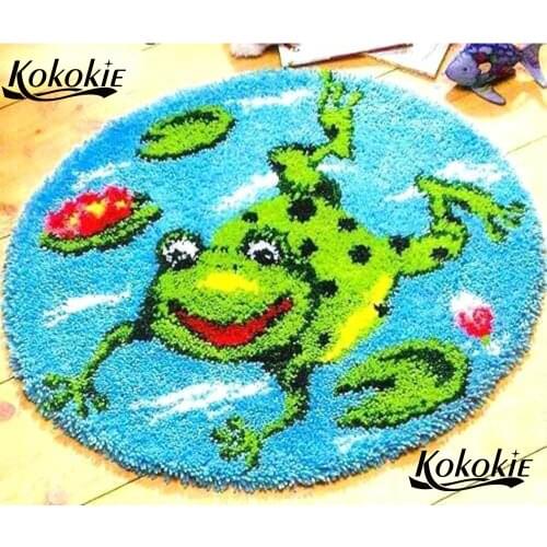 Diy latch hook kits rug 3d printed canvas tools accessories frog Christmas for home decor needle for carpet Foamiran for crafts