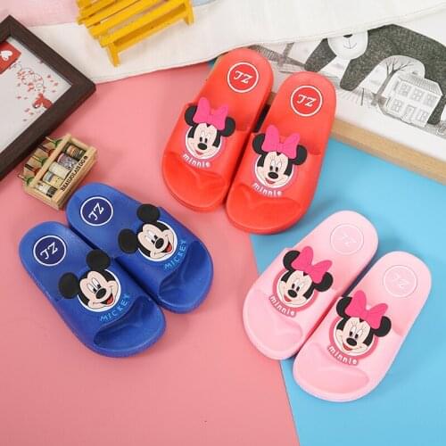 2020 Fashion New Summer Children Cartoon Mickey Minnie Shoes Baby Boy Girl Slippers Kids Antiskid Slippers Beach Shoes 24-35