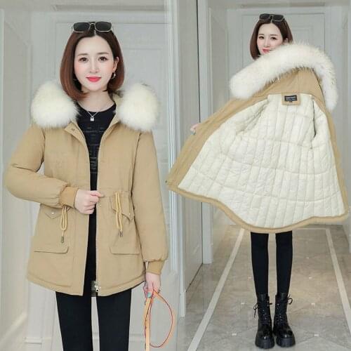 2021 New Cotton Coats Thicken Warm Winter Jacket Coat Women Casual Parkas Winter Clothes Fur Lining Hooded Parka Mujer X139