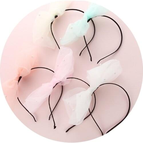 Lovely Gauze Hair Bows Hair bands Layer Veil Hair Hoop Headband For Children Lace Handmade Headwear Baby Hair Accessories