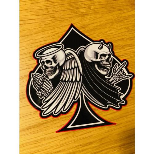 SPADES PIK POKER Aufkleber Sticker Tattoo Skull Totenkopf Devil Angel Rock Mi440