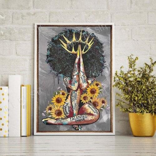 African American poster, Black queen girl art, black women art, black girl magic, gift for daughter poster, wall hanging