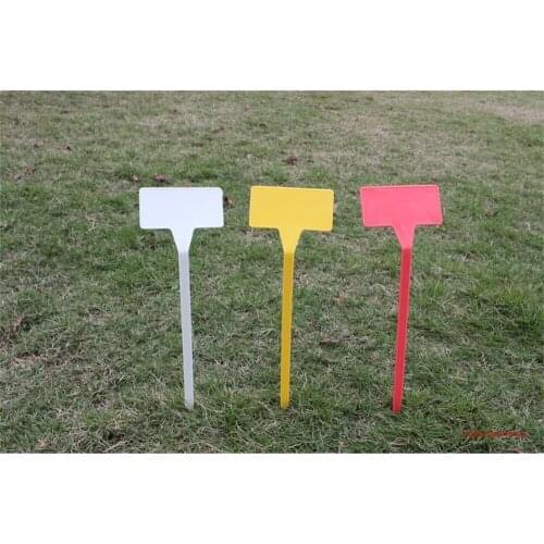 Garden Ornament Plastic Plant T-type Upturned Tags Inclined Plane Markers Nursery Garden Labels signage board plate 100PCS