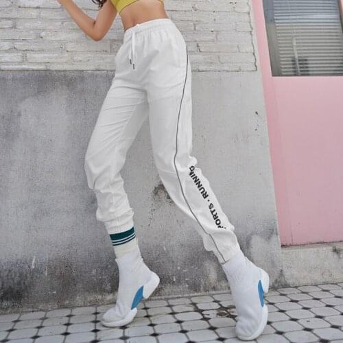 Casual pants womens loose legged Harlan Wei pants summer 2021 thin overalls high waist slim sports pants