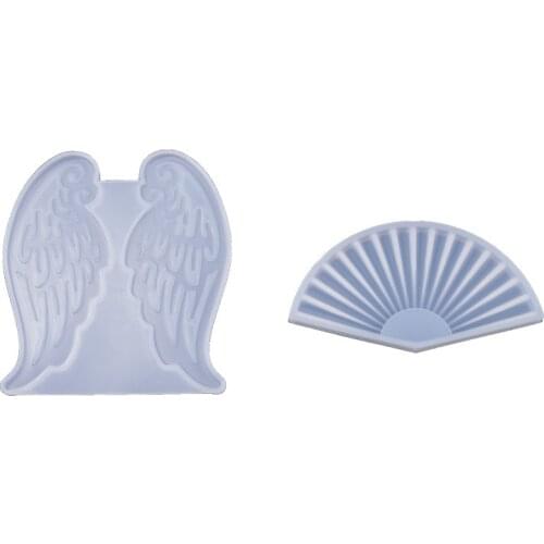 DIY Wing Folding Fan Resin Mold Crystal Epoxy Mold Fan Decoration Decoration Ornament Pendant Silicone Mold