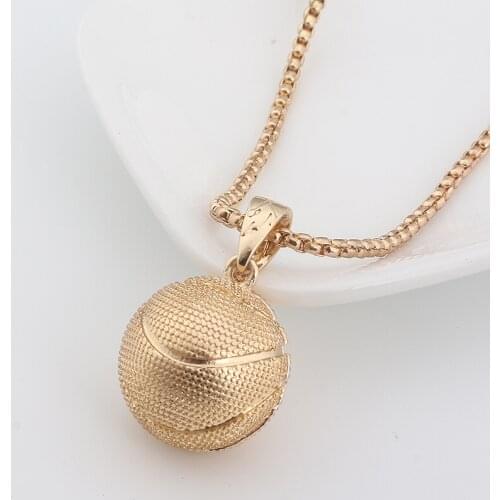 SG Fashion New Design 3D Basketball Pendant Necklace I Love Basketball Sports Charm Peripheral Jewelry For Men Punk Gift
