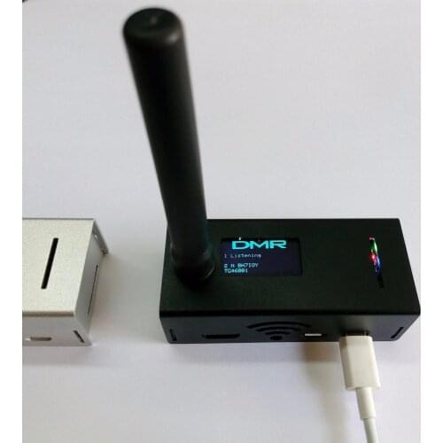 MMDVM hotspot MMDVM dmr hotspot Support P25 DMR YSF for raspberry pi + Antenna + Black Aluminum shell + OLED