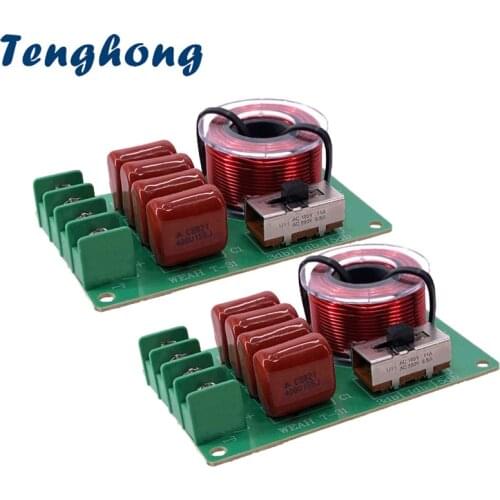 Tenghong 2PCS 100W Pure Treble Crossover Car Tweeter Frequency 2-16OHM Divider Multi-stage Adjustable Refit Home Theater Audio