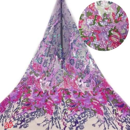 High-quality fashion large flower position multi-color tulle embroidery, African style lace, suitable for ladies party dresses