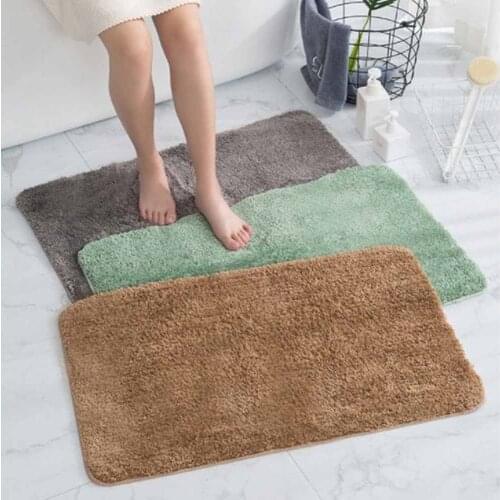 Candy Colours Home Bath Mat Non-Slip Bathroom Carpet Soft Velvet Cheap Floor Rug Mat Kitchen Toilet Floor Decor Washable 8 Color
