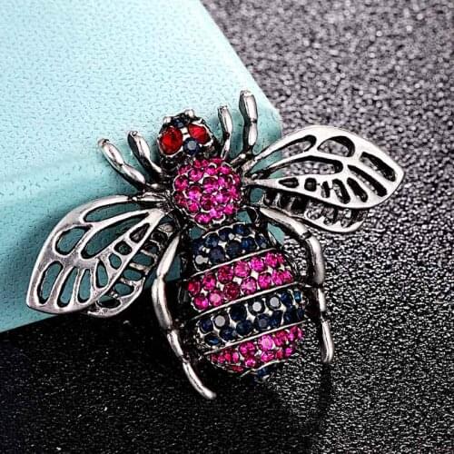 Zlxgirl jewelry Antique silver vintage bee brooches jewelry For Men Suit Brooch bouquet Women couple hijab pins hats accessories