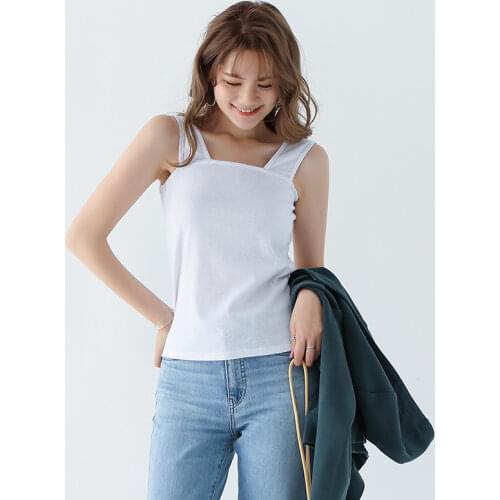 Square Neck Sleeveless Spring Summer Crop knitting Top White Women Black Casual Basic T Shirt Off Shoulder Backless Tank Top